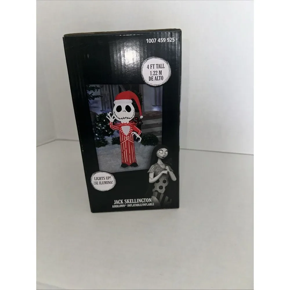 Disney 4 ft Jack Skellington Gemmy Christmas Holiday Inflatable Indoor Outdoor‎